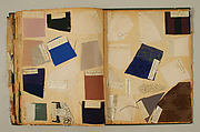 Swatch book, paper, fabric swatches, American