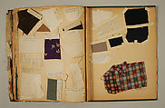 Swatch book, paper, fabric swatches, American