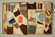 Swatch book, paper, fabric swatches, American