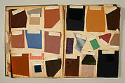 Swatch book, paper, fabric swatches, American