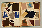 Swatch book, paper, fabric swatches, American