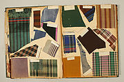 Swatch book, paper, fabric swatches, American