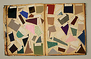 Swatch book, paper, fabric swatches, American