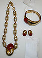 Jewelry set, House of Balenciaga French, metal, plastic, French