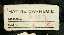 Hat, Hattie Carnegie, Inc. (American, 1918–1965), silk, cotton, American