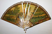 Brisé fan, (b) B. Altman &amp; Co. (American, 1865–1990), ivory, paint, lacquer, American