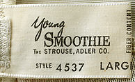 Girdle, nylon, rubber, acetate, rayon, American