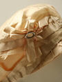 Hat, silk, raffia, metal, French