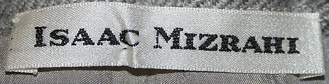Ensemble, (a–d) Isaac Mizrahi (American, born 1961), (a, b, i, j) wool
(c, d) cotton
(e–h) leather, American