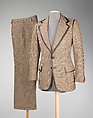 Suit, Valentino (Italian, born 1932), wool, leather, Italian