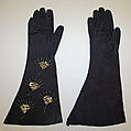 Gloves, Saks Fifth Avenue  American, suede, metal, plastic, American or European