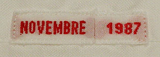 Ensemble, (a, b) linen
(c) cotton
(d) silk
(e) snakeskin
(f,g) leather, Italian