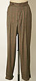 Suit, (d) House of Dior (French, founded 1946), (a,b) cashmere
(c) cotton
(d) silk
(e,f) leather
(g,h) rayon (?), Italian