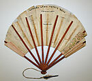 Fan, paper, wood, silk, French