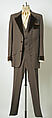 Evening suit, Peacock Fashions, synthetic fiber, wool, American or European