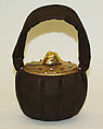 Purse, suede, brass, glass, American or European
