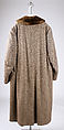 Coat, wool, fur (beaver and mink?), silver, British
