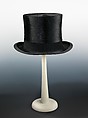 Top hat, Dobbs (American, New York), silk, fur, wool, American