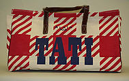 Tote, Azzedine Alaïa French, born Tunisia, cotton, plastic (vinyl), French