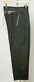 Trousers, Claude Montana (French, 1949–2024), wool, leather, French