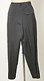 Trousers, Yohji Yamamoto (Japanese, born Tokyo, 1943), wool, Japanese