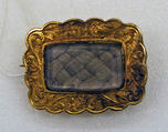 Mourning jewelry, gold, glass, hair, American