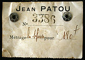 Textile panel, House of Patou (French, founded 1914), silk, metal, French