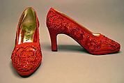 Evening shoes, Roger Vivier (French, 1913–1998), silk, plastic, French