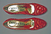 Evening shoes, Roger Vivier (French, 1913–1998), silk, plastic, French