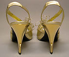 Evening shoes, Roger Vivier (French, 1913–1998), leather, metal, plastic, French