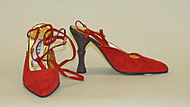 Evening shoes, Bernard Figueroa, suede, metal, American