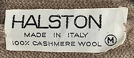 Ensemble, Halston (American, Des Moines, Iowa 1932–1990 San Francisco, California), cashmere, American