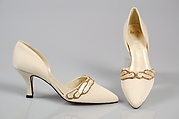 Evening shoes, Delman American, Silk, synthetic; rhinestones, American