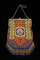 Evening bag, Glass, silk, metal, American