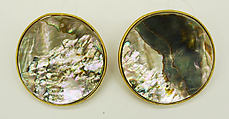 Earrings, Madame Grès (Germaine Émilie Krebs)  French, shell, metal, French