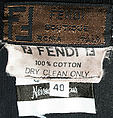 Coat, Fendi (Italian, founded 1925), cotton, Italian