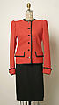 Suit, Yves Saint Laurent (French, founded 1961), wool, cotton, French