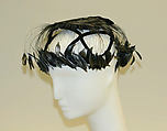 Hat, feathers, silk, American