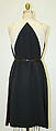Dress, James Galanos (American, Philadelphia, Pennsylvania, 1924–2016 West Hollywood, California), wool, leather, American