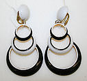 Earrings, metal, American or European
