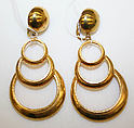 Earrings, metal, American or European