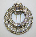 Pin, rhinestones, American or European