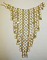 Necklace, metal, rhinestones, American or European