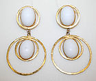 Earrings, Bill Smith American, metal, stone, French