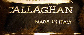 Coat, Callaghan (Italian, founded 1966), wool, cashmere, synthetic fiber, Italian