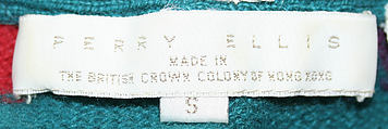 Sweater, Perry Ellis Sportswear Inc. (American, founded 1978), wool, American