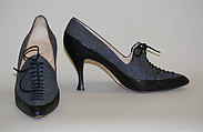 Shoes, Manolo Blahnik (British, born Spain, 1942), cotton, leather, British