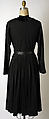 Dress, Valentina (American, born Kyiv 1899–1989), wool, silk, leather, American