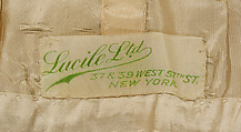 Evening dress, Lucile Ltd., New York (American, 1910–1932), metallic thread, American