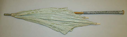 Parasol, silk, wood, metal, plastic, American